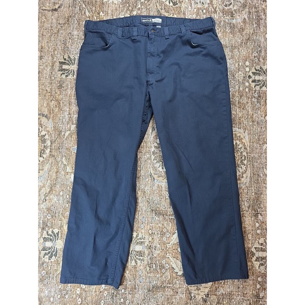Carhartt Rugged Flex Relaxed Fit Canvas 5-Pocket Work Pants 44x30 Blue BN2517-M